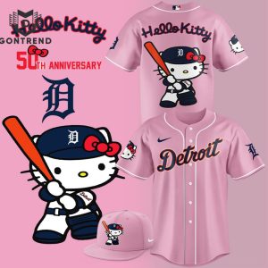 Detroit Tigers x Hello Kitty 2024 Baseball Jersey – Pink