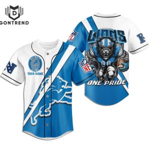 Personalized Detroit Lions One Pride Baseball Jersey