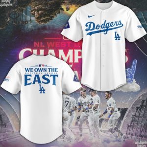 2024 Los Angeles Dodgers NL West Champs Baseball Jersey