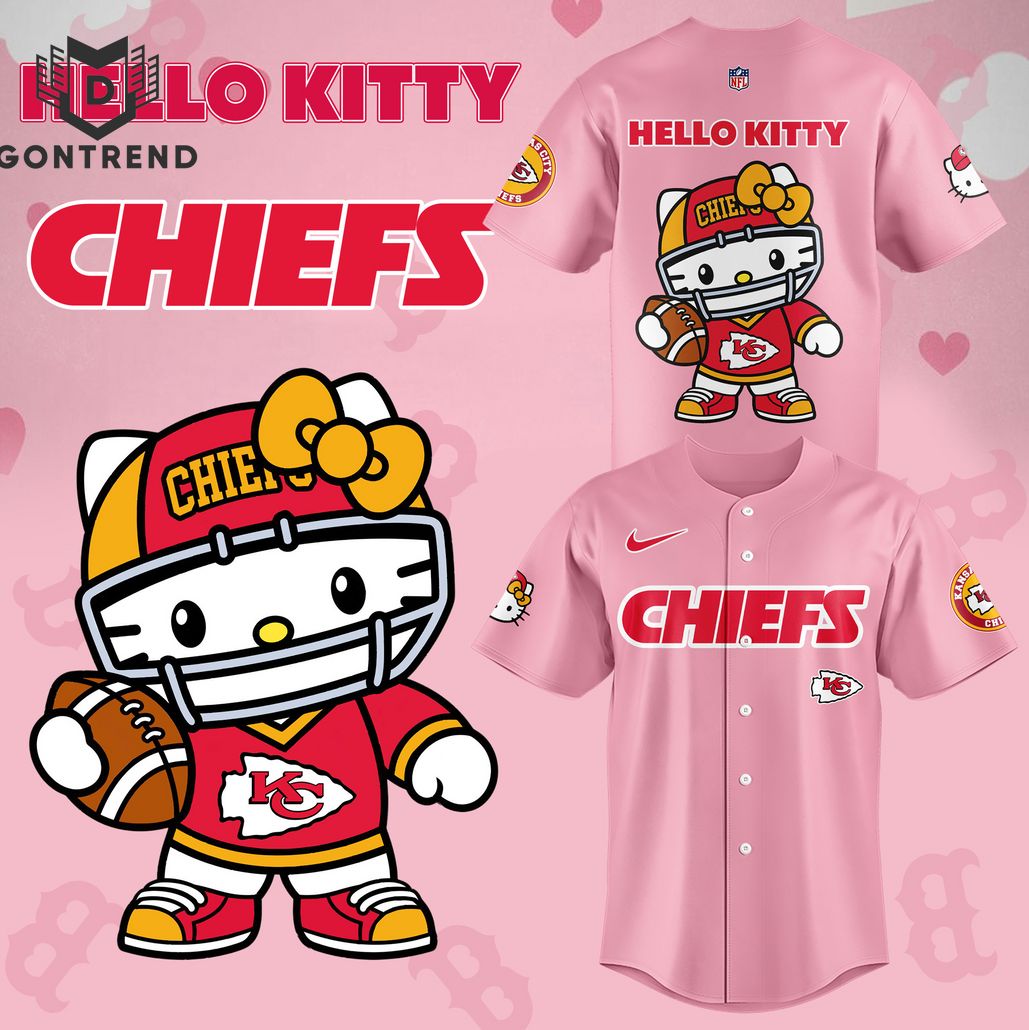 Kansas City Chiefs x Hello Kitty 2024 Baseball Jersey – Pink