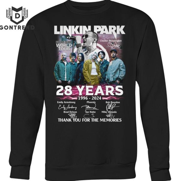 Linkin Park 28 Years 1996-2024 From Zero World Tour Signature Thank You For The Memories Unisex T-Shirt