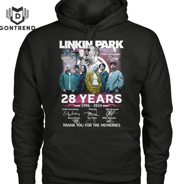 Linkin Park 28 Years 1996-2024 From Zero World Tour Signature Thank You For The Memories Unisex T-Shirt