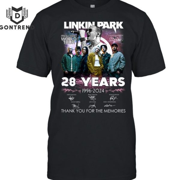 Linkin Park 28 Years 1996-2024 Signature Thank You For The Memories Unisex T-Shirt