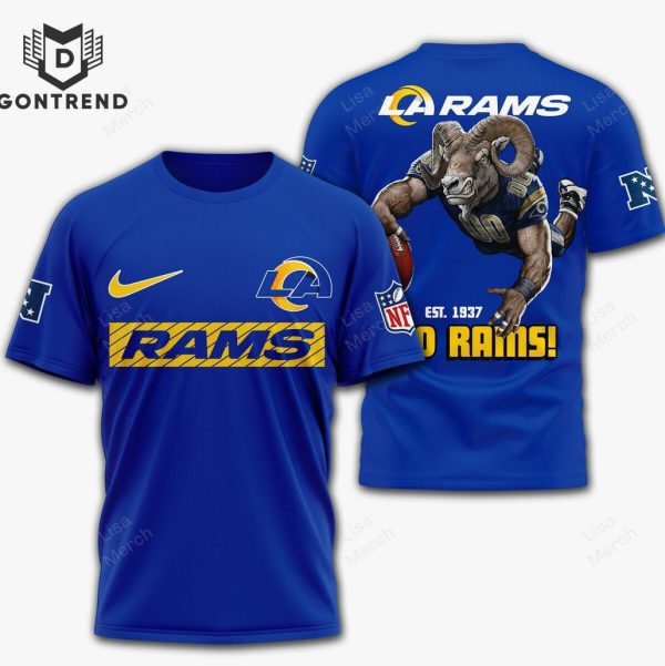 Los Angeles Rams Est 1937 Go Rams 3D T-Shirt – Blue