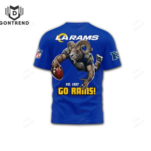 Los Angeles Rams Est 1937 Go Rams 3D T-Shirt – Blue