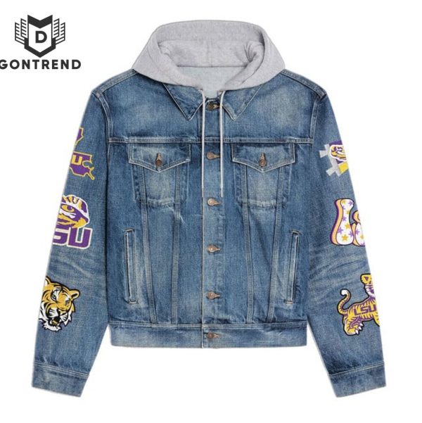 LSU Tigers Touch Down LSU Hooded Denim Jacket