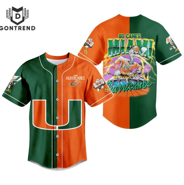 Miami Hurricanes Go Canes Miami Baseball Jersey