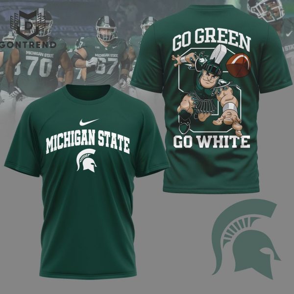 Michigan State Spartans Go Green Go White 3D T-Shirt