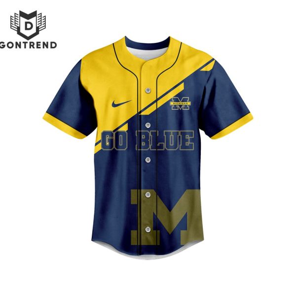 Michigan Wolverines Go Blue Hail To The Victors Valiant Baseball Jersey