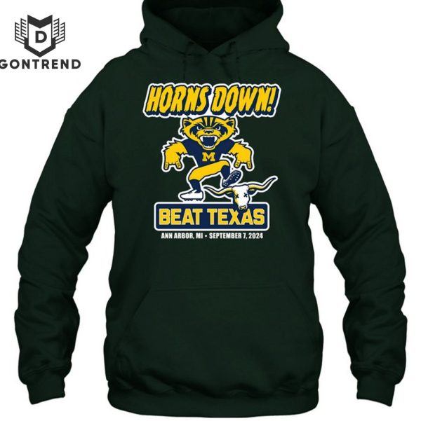 Michigan Wolverines Horns Down Beat Texas T-Shirt