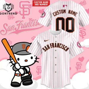 Personalized San Francisco Giants x Hello Kitty Night Baseball Jersey