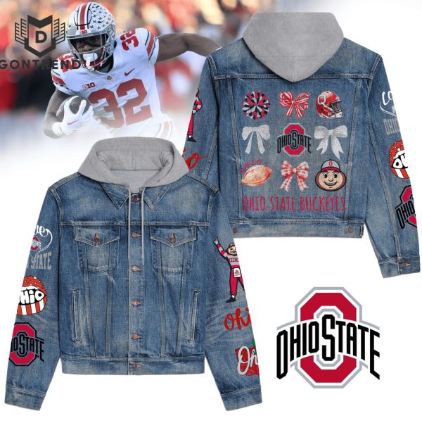 Ohio State Buckeyes Football Hooded Denim Jacket