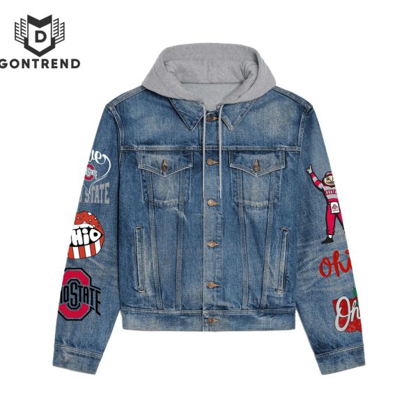 Ohio State Buckeyes Football Hooded Denim Jacket