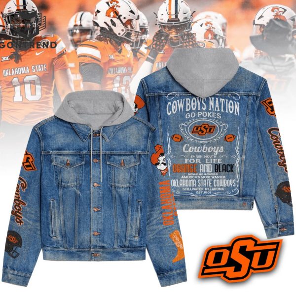 Oklahoma State Cowboys Nation Hooded Denim Jacket