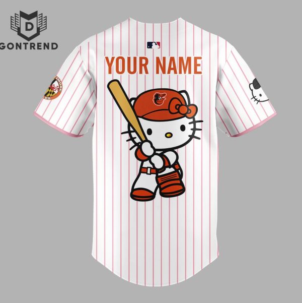 Personalized 2024 Baltimore Orioles x Hello Kitty Baseball Jersey