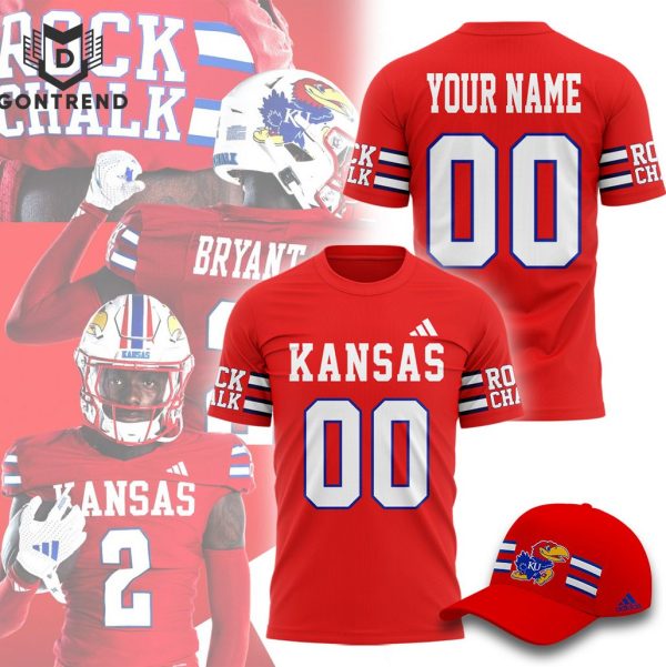 Personalized 2024 Kansas Jayhawks Football 3D T-Shirt – Red