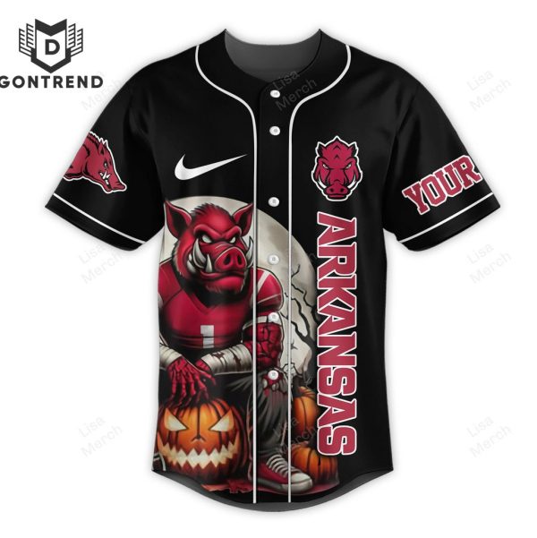 Personalized Arkansas Razorbacks – Fear The Wooo Pig Sooie Baseball Jersey