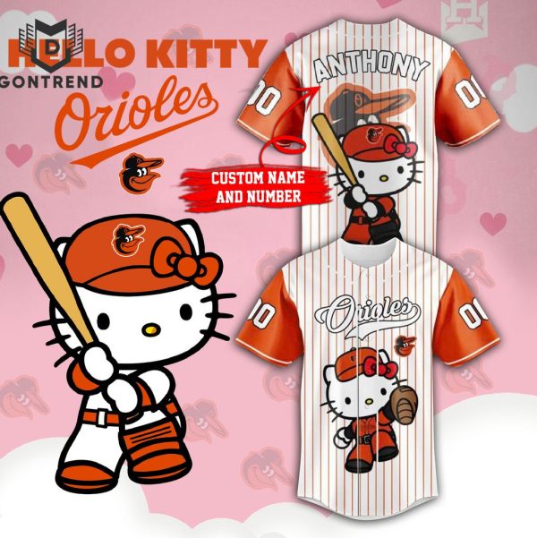 Personalized Baltimore Orioles x Hello Kitty 2024 Baseball Jersey