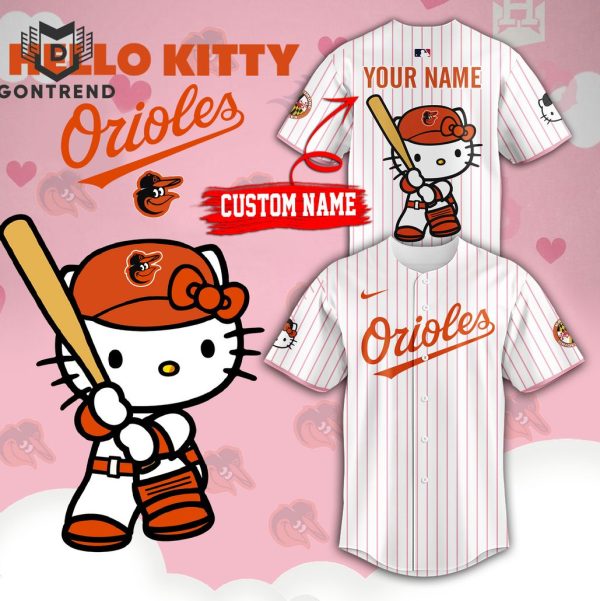 Personalized Baltimore Orioles x Hello Kitty Baseball Jersey