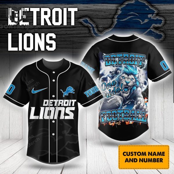 Personalized Detroit Lions Football One Pride Baseball Jersey