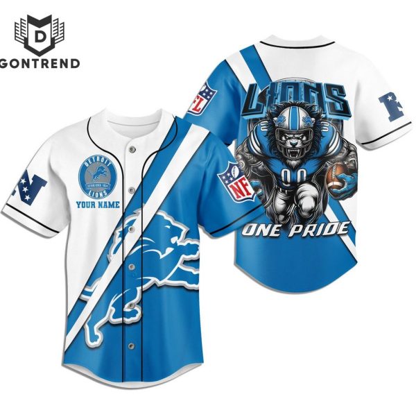 Personalized Detroit Lions One Pride Baseball Jersey