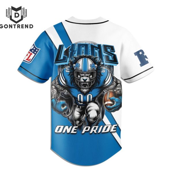 Personalized Detroit Lions One Pride Baseball Jersey