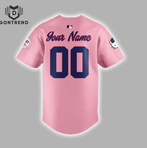 Personalized Minnesota Twins x Hello Kitty Day Baseball Jersey – Pink