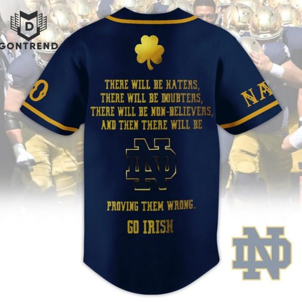 Personalized Notre Dame Fighting Irish Proving Them Wrong Go Irish Baseball Jersey