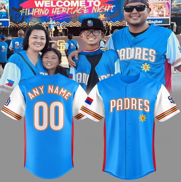 Personalized San Diego Padres Filipino Heritage Night Baseball Jersey