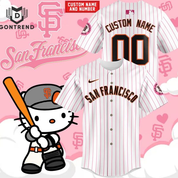 Personalized San Francisco Giants x Hello Kitty Night Baseball Jersey