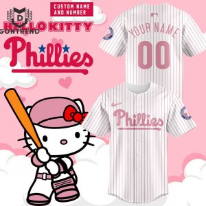 Personalized 2024 Hello Kitty Night x Philadelphia Phillies 2024 Baseball Jersey – Pink