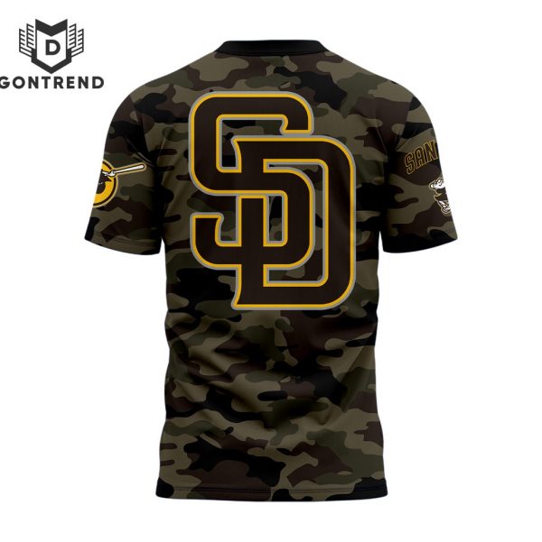 San Diego Padres Camo Design 3D T-Shirt