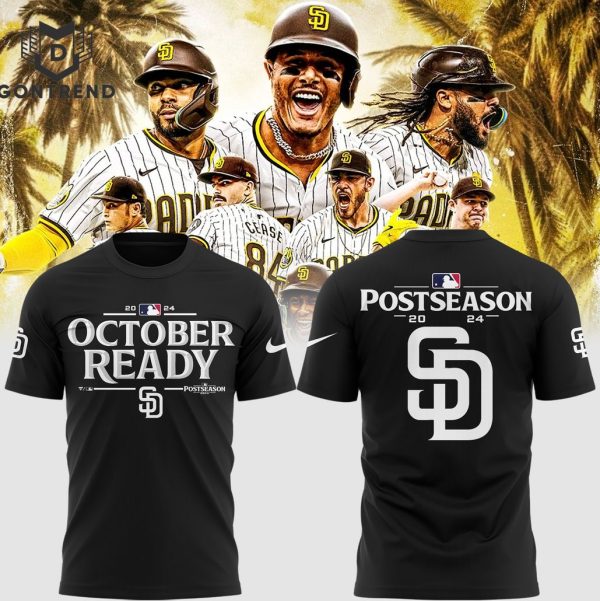 San Diego Padres October Ready 2024 Postseason 3D T-Shirt – Black