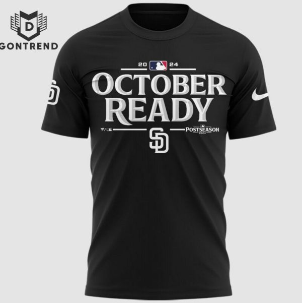 San Diego Padres October Ready 2024 Postseason 3D T-Shirt – Black