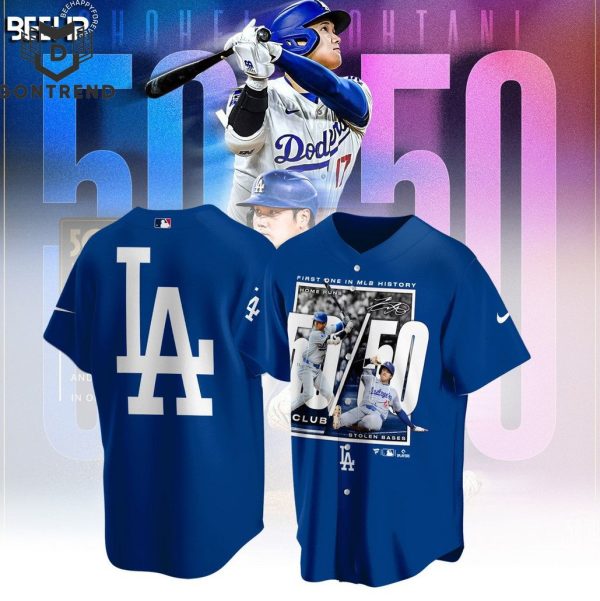 Shohei Ohtani Los Angeles Dodgers 50 50 Home Runs Signature Baseball Jersey