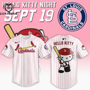 2024 St. Louis Cardinals x Hello Kitty Night September 19th Baseball Jersey