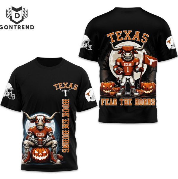 Texas Longhorns Hook Em Horns Fear The Horns 3D T-Shirt