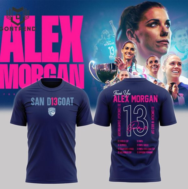 Thank You Alex Morgan Signature Design 3D T-Shirt – Blue