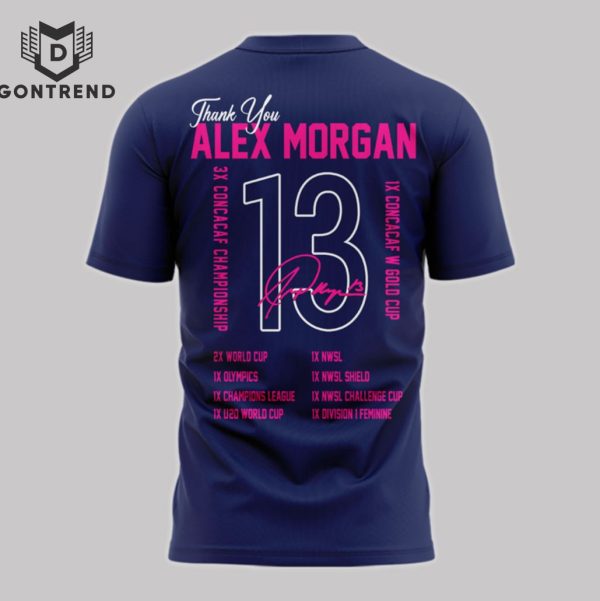 Thank You Alex Morgan Signature Design 3D T-Shirt – Blue