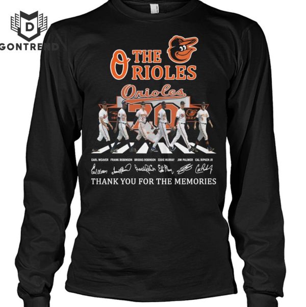 The Baltimore Orioles 70th Anniversary Signature Thank You For The Memories Unisex T-Shirt