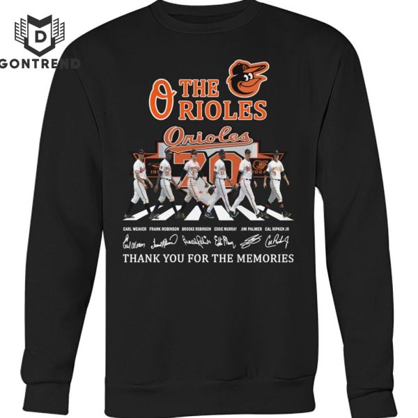 The Baltimore Orioles 70th Anniversary Signature Thank You For The Memories Unisex T-Shirt