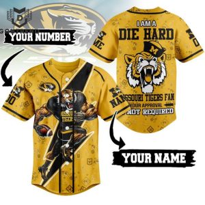 Personalized Missouri Tigers I Am A Die Hard Baseball Jersey