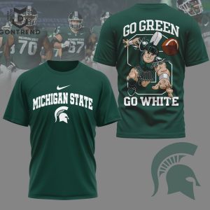 Michigan State Spartans Go Green Go White 3D T-Shirt