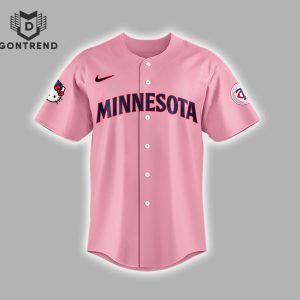 Personalized Minnesota Twins x Hello Kitty Day Baseball Jersey – Pink