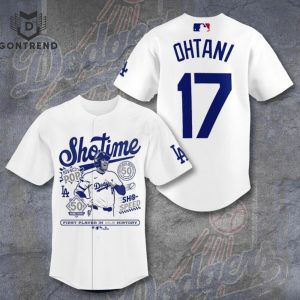 Los Angeles Dodgers Shohei Ohtani Shotime 50 Home Runs – First Player In History Baseball Jersey