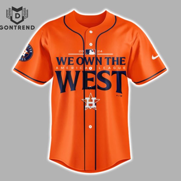 We Own The American League West 2024 AL West Division Champions Houston Astros Baseball Jersey – Orange