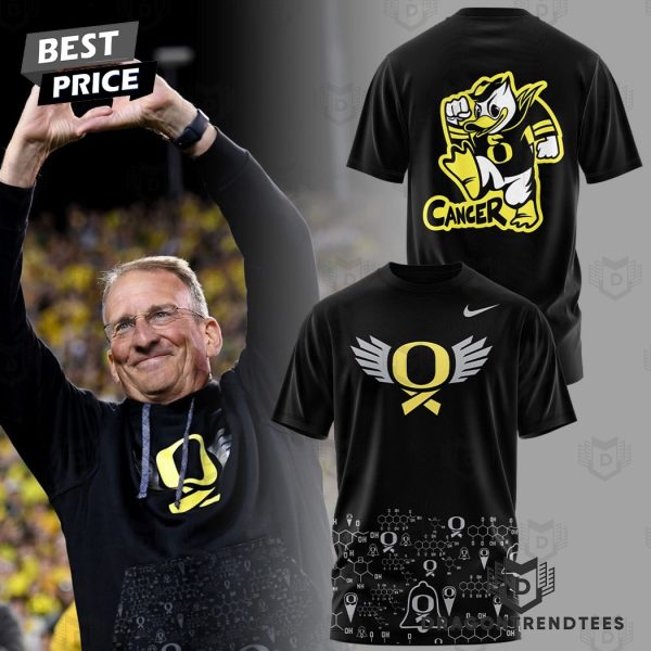 2024 Coach Oregon Ducks Cancer 3D T-Shirt – Black x Gold