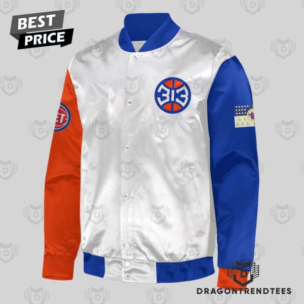 2024 Detroit Pistons Basketball Logo Baseball Jacket