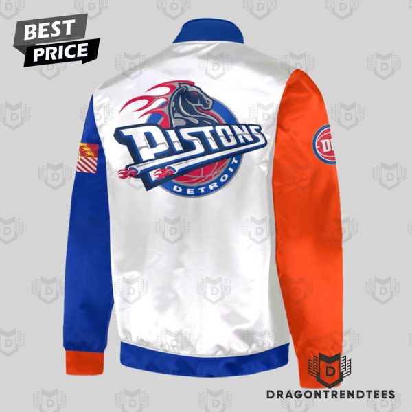 2024 Detroit Pistons Basketball Logo Baseball Jacket