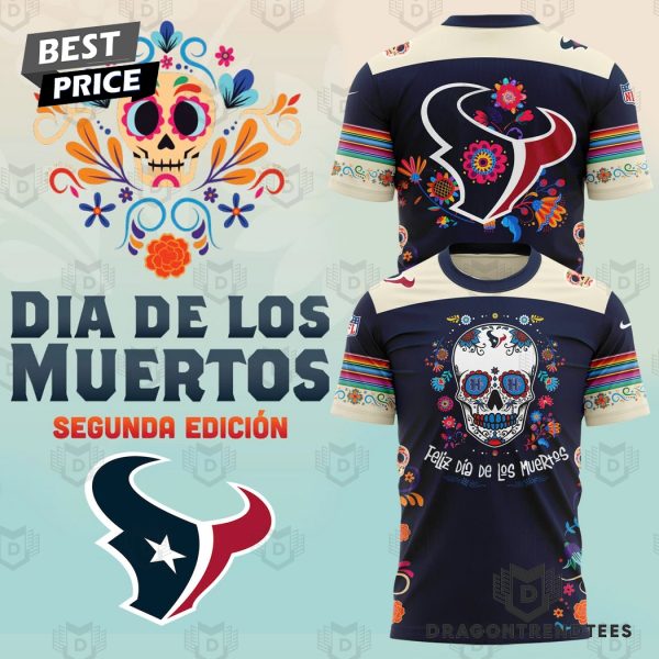 2024 Houston Texans Dia De Los Muertos 3D T-Shirt